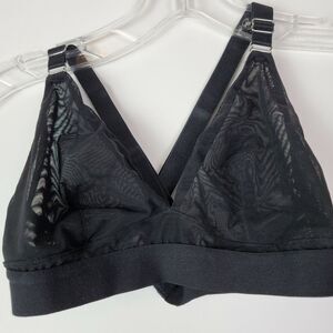 Sheer Black Mesh Triangle‎ Bralette XS Band M Cup
